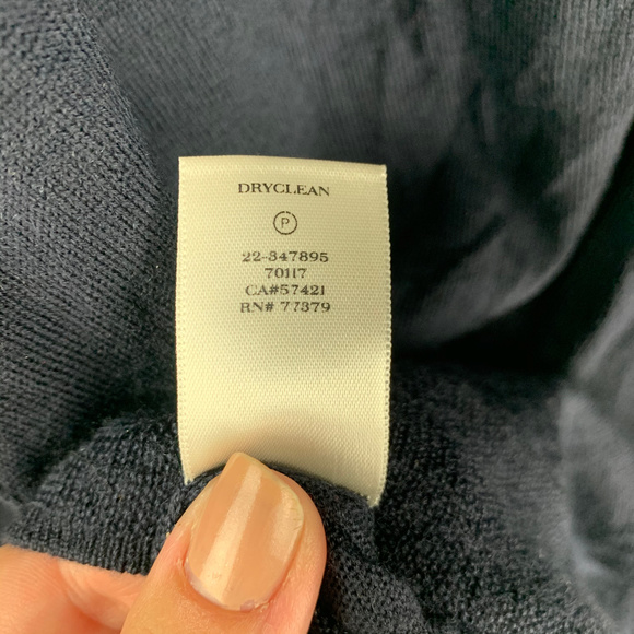 Ann Taylor Navy Blue Jeweled Long Sleeve Tee Sz M - Picture 6 of 8